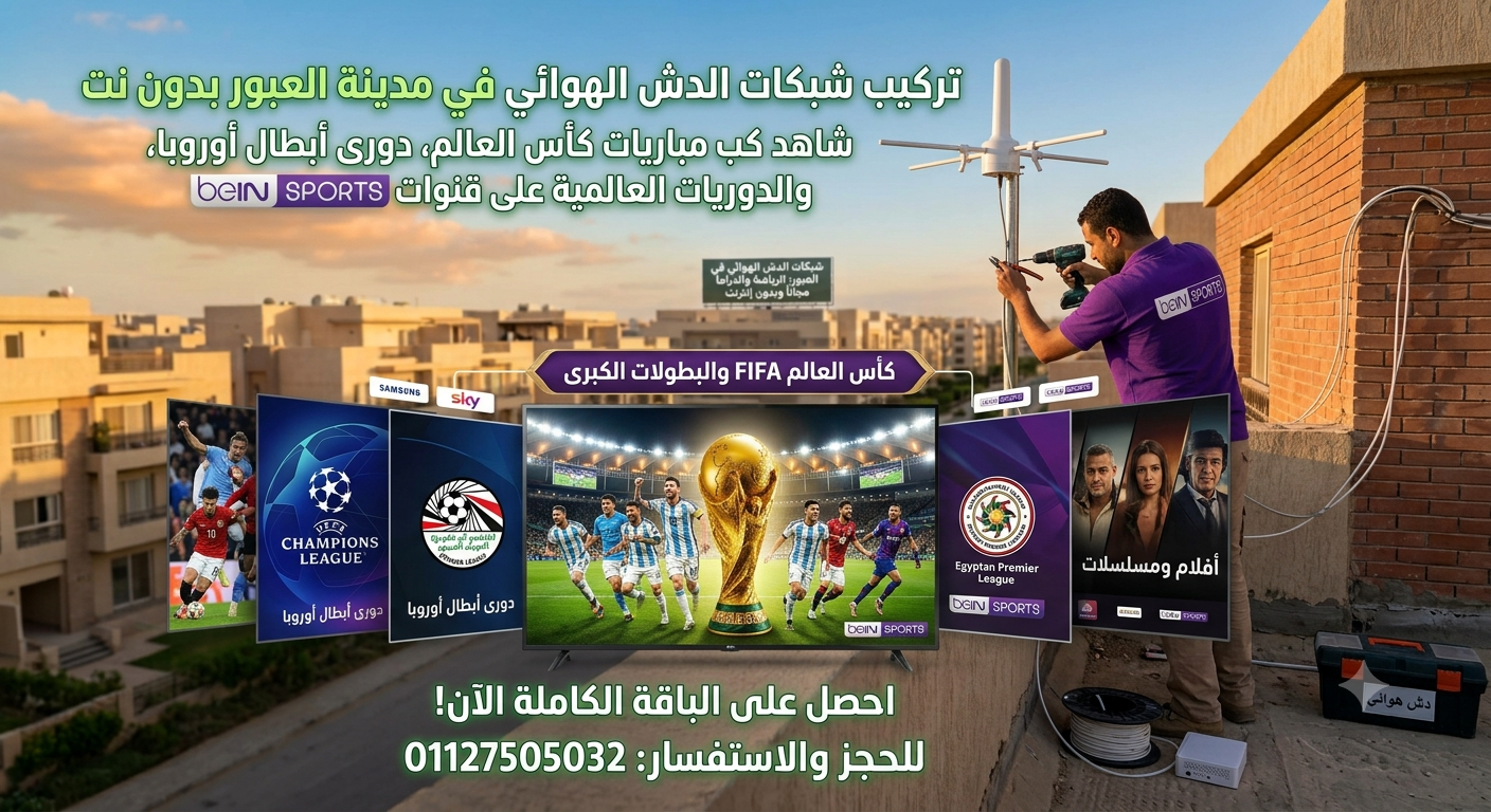 تركيب وصلة شبكات الدش الهوائي في العبور 01127505032